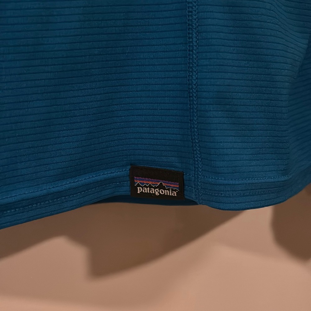 Blue Patagonia capilene shirt